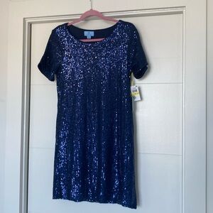 Sequined Blue Dress
